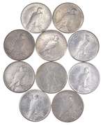 Lot (10) 1928 Peace Silver Dollars - 1/2 Roll WOW!