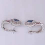 14kt Gold, Blue Sapphire & Diamond Earrings