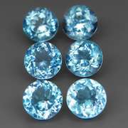 Superb quality 14.25ct 6pc sky blue Topaz set
