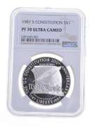 PF70UCAM 1987-S US Constitution Bicentennial Commem. Silver Dollar NGC