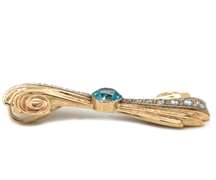 Attractive Blue Zircon and Diamond Pendant