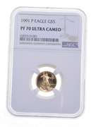 PF70 UCAM 1991-P $5 American Gold Eagle - Graded NGC