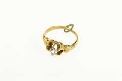 14K Yellow Gold Victorian Ornate Engagement Ring CZ Charm/Pendant