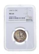 MS64 1947-S Washington Quarter - Graded NGC