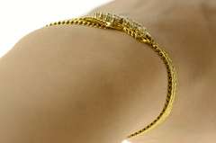 14K Yellow Gold 0.69 Ctw 1940's Diamond Wave Statement Bracelet