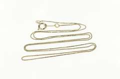 14K White Gold 0.6mm Box Chain Classic Square Link Necklace