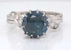 Must HavePlatinum Irradiated Blue RBC and Diamond Ring