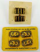 2 Pairs of Early Damascene Cuff Links, Never Worn
