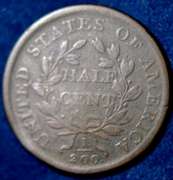 1808 Draped Bust Half Cent Circulated
