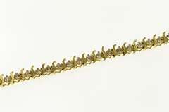 10K Yellow Gold 2.88 Ctw Wavy Link Classic Diamond Tennis Bracelet