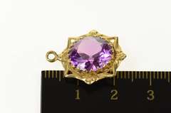 14K Yellow Gold Ornate Sim. Amethyst Victorian Star Charm/Pendant