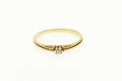 14K Yellow Gold Diamond Solitaire Simple Classic Promise Ring