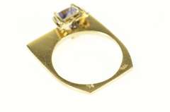 14K Yellow Gold Trillion Iolite Squared Stackable Statement Ring