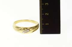 14K Yellow Gold Classic Diamond Men's Wedding Band Ring
