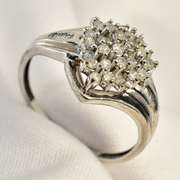Heart Shaped WG Diamond Cluster