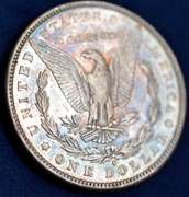 1881-S Morgan Silver Dollar Blue/Green/Purple