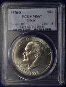 1976-S PCGS MS67 Silver Eisenhower Dollar.