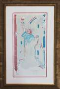 HAND SIGNED COLORED LITHOGRAPH BY PETER MAX STATUE OF LIBERTY