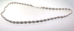 Italian Sterling Silver Rope Hollow Chain Necklace