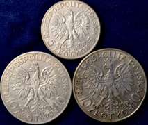 Lot Of 3 Polish Silver Coins, Circulated.