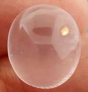 Glowing! 12.95ct powder pink Rose Quartz cabochon
