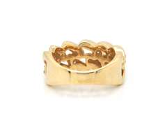 Awesome 10kt Yellow Gold Man's Diamond Chain Link Ring