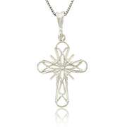 Sterling Silver Filigree Cross Pendant