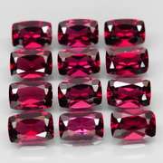 Amazing 8.17ct cushion cut cherry red Garnet set