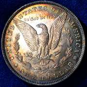 1883-O Morgan Silver Dollar Rainbow Toning BU