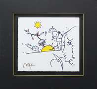 PETER MAX UMBRELLA MAN WITH PROFILE 1989  MAX UMBRELLA MAN WITH PROFILE