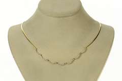 14K Yellow Gold 0.54 Ctw Diamond Scalloped Statement Chain Necklace