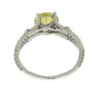 Sepctacular White Gold Irradiated Yellow Diamond Engagement Ring