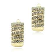 18K Gold Plated 1/2ct Diamonds Huggie Earrings