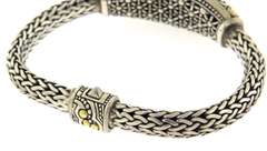 Sterling Silver Byzantine Bracelet and CZ Ring
