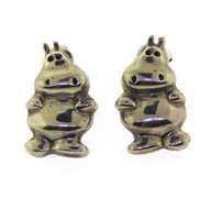 Sterling Silver Hippo Stud Earrings