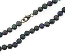Sterling Silver Gray beads Necklace