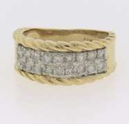 Dazzling Yellow Gold 1cts Diamond Wedding Band