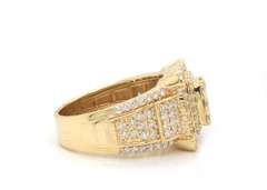 One-of-a-Kind Man's Diamond Cluster Ring in 10kt YG