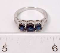 Spectacular Sapphires in 14k White Gold Ring