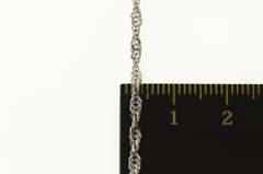 14K White Gold 2.2mm Herringbone Twist Link Spiral Chain Necklace