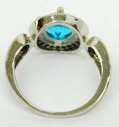 Sterling Silver Vibrant CZ Halo Ring, Size 8