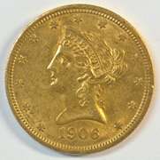 Nearly BU 1906-D US $10 Liberty Gold Piece