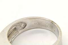 MENS 14 KT WHITE GOLD DIAMOND RING