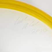 Large White Opal Footed Vessel