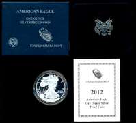 3 Different US Proof Silver Eagles: 1992, 2012, & 2017.