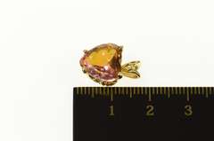 14K Yellow Gold Peach Mystic Topaz Heart Solitaire Pendant