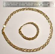 Sparkling Bi-Color Sterling Necklace & Bracelet