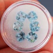 Matched! 6 piece 7.42ct full fire sky blue Topaz set