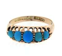 Antique Turquoise Gypsy Set Ring