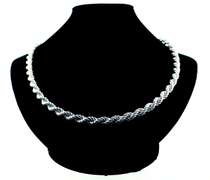 Italian Sterling Silver Rope Hollow Chain Necklace